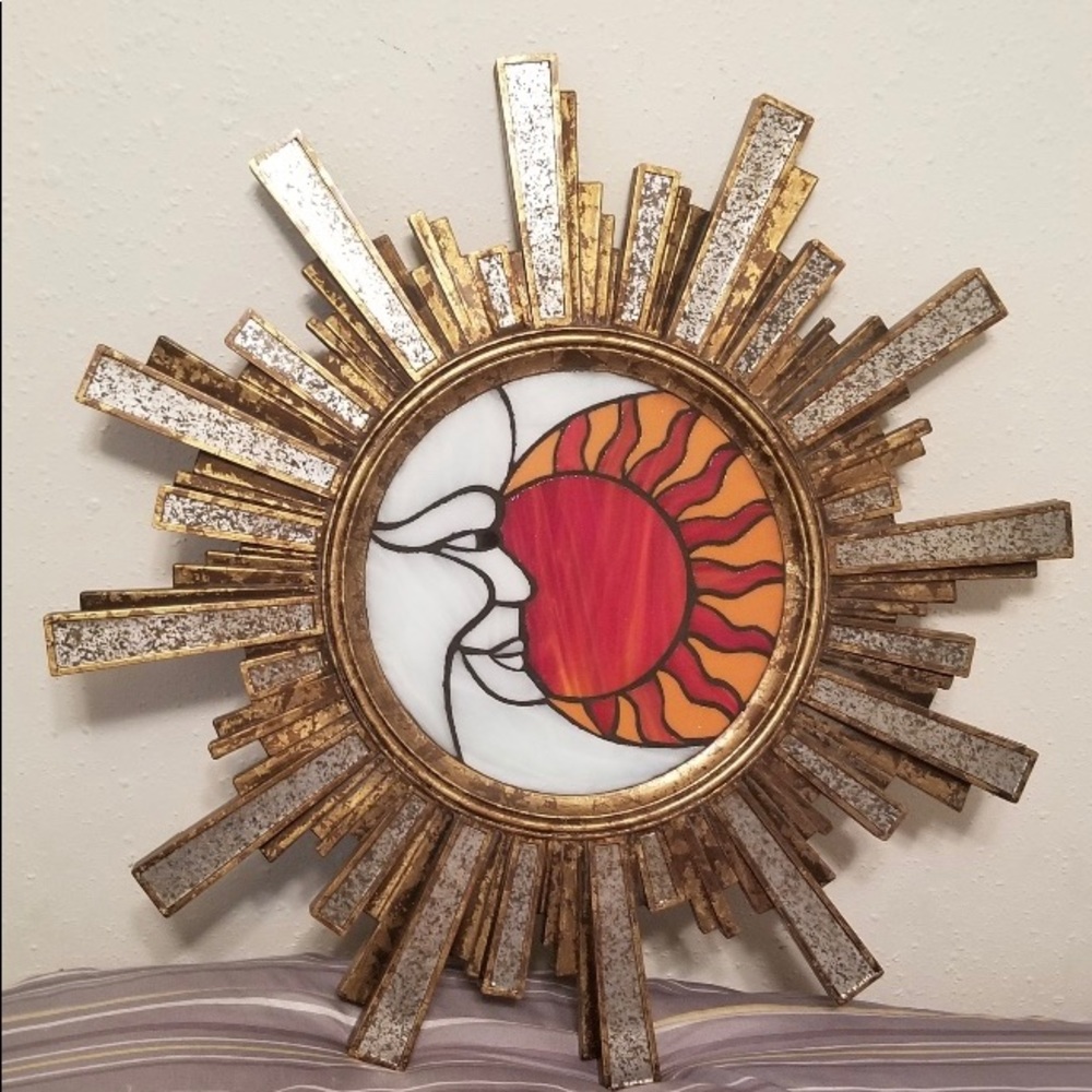 Stained Glass Moon and Sun
